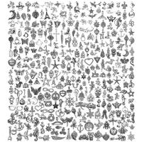 JIALEEY 300 PCS Wholesale Bulk Lots Jewelry Making Charms Mixed Smooth Tibetan Silver Alloy Charms Pendants DIY for Necklace Bracelet Jewelry Making and Crafting