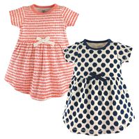 Touched by Nature Girls, Toddler, and Baby Organic Cotton Short-Sleeve Dresses, Scribble Dot, 3 Toddler