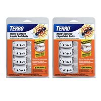 Terro T334SR 2 Pack - 8 Discreet Multi-Surface Liquid Ant 8 Bait Stations, Clear