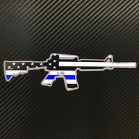 AR15 Police Blue LINE American Flag Sticker Custom Vinyl USA Merica United States Officers Leo Fallen