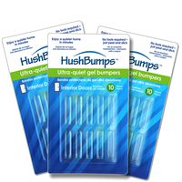 HushBumps Ultra-Quiet Bumpers for Interior Doors 3-Pack. Specialized Design Delivers Quiet Operation to Interior Doors. Just Peel & Stick. No Tools Required. Provides Soft and Quiet Close. 30 pcs.