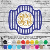 Retro Striped Monogram Vinyl Die Cut Decal Sticker for Car Laptop etc. MGM621
