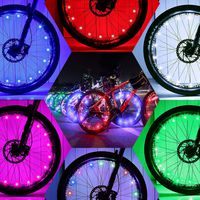 DAWAY Waterproof Bike Spoke Lights - A01 Bright Led Bicycle Light (2 Tire Pack), Safety Wheel Lights, Popular Kids Gift, Cool Birthday Burning Man, Green