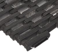 Durable Durite Recycled Tire-Link Outdoor Entrance Mat, Straight Weave, 14" x 22", Black