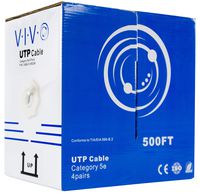 VIVO White 500ft Bulk Cat5e, CCA Ethernet Cable, 24 AWG, UTP Pull Box | Cat-5e Wire, Indoor, Network Installations (CABLE-V002W)