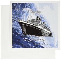 3dRose Happy Retirement Showing Cruise Liner - Greeting Cards, 6 x 6 inches, set of 12 (gc_157500_2)