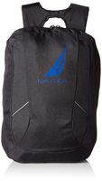Nautica Men's J-Class Water Resistant Nylon Laptop Backpack, black, One Size