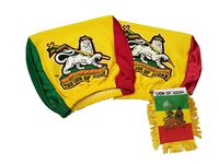3pcs Lion Of Judah Headrest Cover Flag Fits trucks, Car w/ Rasta Lion of Judah Mini Banner rear view mirror