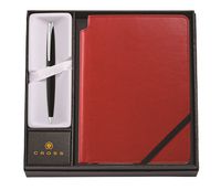 Cross ATX Basalt Black Ballpoint Pen & Crimson Medium Journal