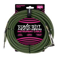 Ernie Ball Instrument Cable, Neon Green/Black, 18 ft. (P06082)