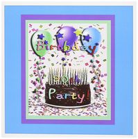 Birthday Party Chocolate Cake 90th - Greeting Cards, 6 x 6 inches, set of 12 (gc_20218_2)