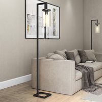 Henn&Hart FL0014 Modern farmhouse seeded task Lamp, One Size, Black