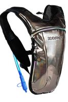 Sojourner Rave Hydration Pack Backpack - 2L Water Bladder Included for Festivals, Raves, Hiking, Biking, Climbing, Running (Glitter - Copper)