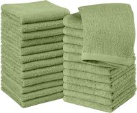 Utopia Towels Cotton Washcloths Set - Pack of 24 100% Ring Spun Cotton, Premium Quality Flannel Face Cloths, Highly Absorbent and Soft Feel Fingertip Towels (Sage Green)