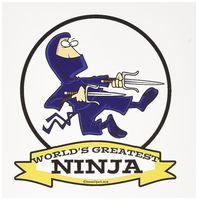 3dRose Funny Worlds Greatest Ninja Cartoon - Greeting Cards, 6 x 6 inches, set of 6 (gc_103390_1)