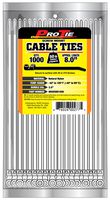 Pro Tie N8SDSM1000 8-Inch Screw Mount Standard Duty Cable Tie, Natural Nylon, 1000-Pack