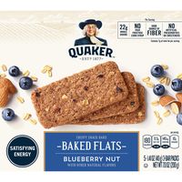 Quaker Baked Flats, Blueberry Nut, 5-3 Bar Packs