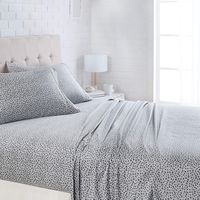AmazonBasics Lightweight Super Soft Easy Care Microfiber Sheet Set with 16" Deep Pockets - California King, Grey Cheetah