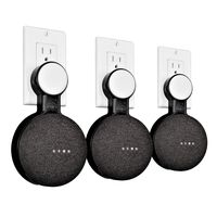 Mount Genie Affordable Essentials Google Home Mini (1st Gen) Outlet Wall Mount Hanger Stand | A Low-Cost Space-Saving Solution (Black, 3-Pack)