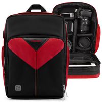 Camcorder Bag Large Fire Red for Canon XA11, XA15, XA10, XA35, XA30, XA20, XC15, XC10, XF400, XF405, XF205, XF200
