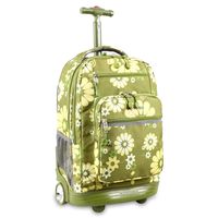 J World New York Sundance Rolling Backpack, Khaki Flower, One Size
