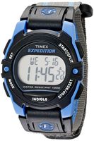 Timex Unisex T49660 Expedition Mid-Size Digital CAT Gray/Blue Stripe Fast Wrap Strap Watch