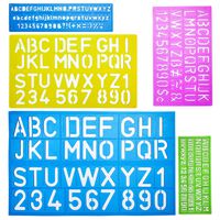 Mr. Pen- Alphabet Templates, Alphabet Stencils, Pack of 5, Letter Stencils, Template Letters, Stencils Letters and Numbers, Art Stencils, Drawing Tools, Drafting Supplies, Tracing Letters and Numbers