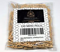 150pcs Natural Wooden Mini Clothespins for Holding Photo Paper, Dorman & Walsh Mini Pegs for Decorative Photo Wall, DIY Decoration's, Tiny Wooden Clothes Pegs, for Arts & Crafts, Weddings, Cocktails