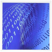 3dRose Binary Code in Blue Greeting Cards, Set of 6 (gc_100449_1)