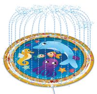 JOYIN Sprinkle & Splash Play Mat, 60" Outdoor Water Sprinkler Toys for Kids Toddlers Splash Pad