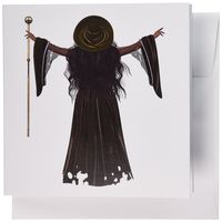 3dRose Halloween Green Witch - Greeting Cards, 6 x 6 inches, set of 6 (gc_131224_1)