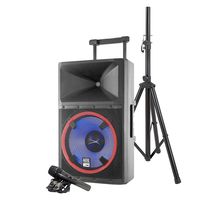 Altec Lansing ALP-L2200PK Lightning Series Indoor Outoor Ultra Powerful Bluetooth 2200 Peak Watt Speaker with Party Lights and Built in Media Player