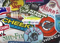 Fishing Gear Equipment Assortment of 16+ Stickers Decals Rods Reels Line By CrashDaddy