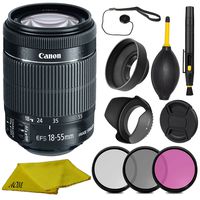 Canon EF-S 18-55mm f/3.5-5.6 IS STM Lens + Filters & Accessory (international Version) No Warranty.