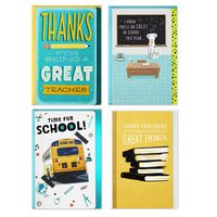 Hallmark Back to School Cards Assortment (4 Cards with Envelopes for Teachers or Students)
