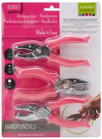 Darice Soft-Handled Hole Punch Cut-Out Rounds Set - Includes 1/16", 1/8" and 5/16" Hole Punches - Cage to Catch Scraps to Reduce Mess - for Scrapbooking, Cards, Crafts and More (Pack of 3 Punches)