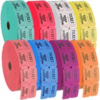 Narwhal Novelties Raffle Tickets, 8-Tickets Roll of 2000 Double Tickets, (16,000) 50/50 Raffle, Carnival, Auction, Fundraiser, Bingo or Drink Tickets, Assorted Colors
