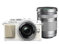 Olympus PEN Lite E-PL7 (White) with 14-42mm EZ and 40-150mm Lens (Silver) - International Version (No Warranty)
