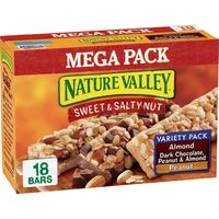 Nature Valley Peanut, Almond, Dark Chocolate, Sweet & Salty Bar Variety Pack,18 Count (Pack of 1)