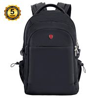 Swiss Alpen - Combin Backpack - Water Resistant Durable 1680D Large Laptop Backpack for Travel, School & Business - Fits 15.6" Laptop with USB Charging Port - Black Exclusive