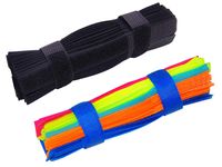 Ceeyali 50 Pack Colorful + 50 Pack Black Reusable Fastening Cable Cord Tie Wire Organizer for Home Office Tablet PC TV Electronics Wire Management