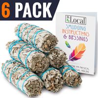 JL Local 6 Pack White Sage Smudge Sticks 4" Inch Smudging Wands | Smudge Kit White Sage Incense Sticks for Cleansing