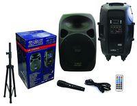 Absolute USA US2500 2-Way 15" 3500W Speaker Built-In Bluetooth with Wire Microphone & Speaker Stand