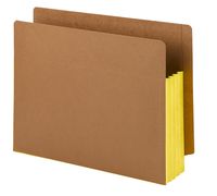 Smead End Tab File Pocket, Reinforced Straight-Cut Tab, 3-1/2" Expansion, Extra Wide Letter Size, Redrope with Yellow Gusset, 10 per Box (73688)