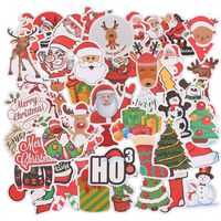DIYASY 50 Pcs Christmas Water Bottle Stickers,Santa VSCO Vinyl Stickers,Waterproof Laptop Luggage Decoration.