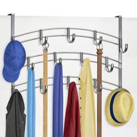 Lynk Door Hook Rack Shirt, Coat, Scarf, Belt, Hat, Jewelry Hanger-14 Organizer, Platinum
