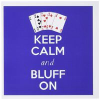 3dRose Keep Calm and Bluff On Navy, Greeting Cards, Set of 6 (gc_193623_1)