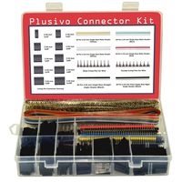 Dupont Connector Kit - 1004 pcs Crimp Connector Kit with Dupont Wire Connectors and Ribbon Cable - A Set of Male and Female 2.54 mm Dupont Connectors and Crimp Pins from Plusivo