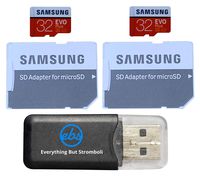 Samsung Evo Plus GB MicroSD Memory Card (2 Pack) Works with GoPro Hero 8 Black (Hero8), Max 360 UHS-I, U1, Speed Class 10, (MB-MC) With (1) Everything But Stromboli (TM) TF Card Reader (32GB Class 10)