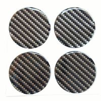55 mm Domed Wheel Cap Center Plain Kevlar Carbon Fiber 4 Pcs Gloss 3D Gel Rear Resin Motorcycle Sticker Badge Trunk Truck Rims All Series Racing Automotive Formula Black